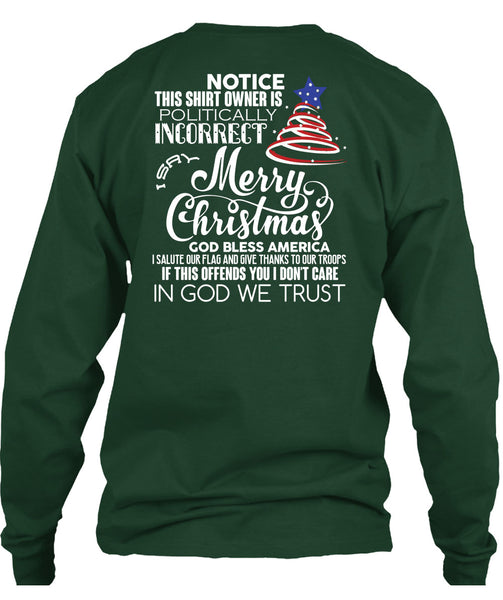 Merry Christmas T Shirt, God Bless America T Shirt