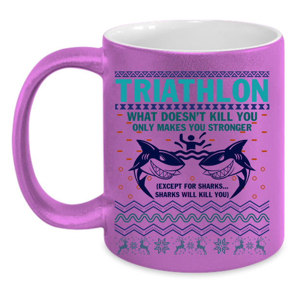 Christmas Gift For Triathlon Coffee Mug, Triathlon Accent Mug
