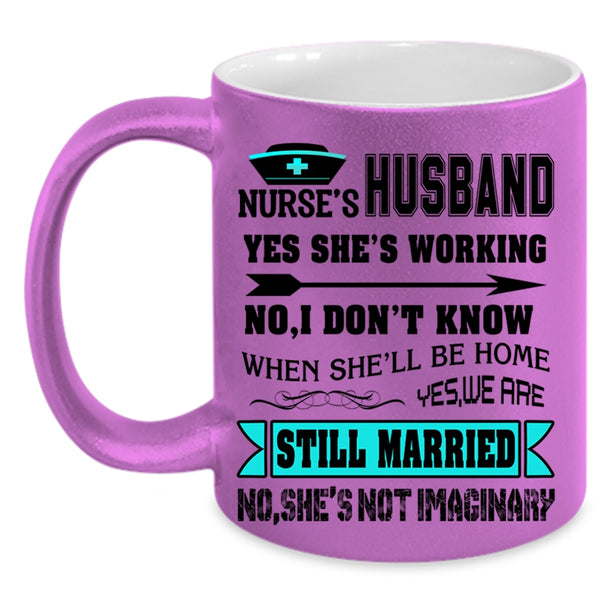 Cute Gift For Nurse's Husband Coffee Mug, Nurse's Husband Accent Mug