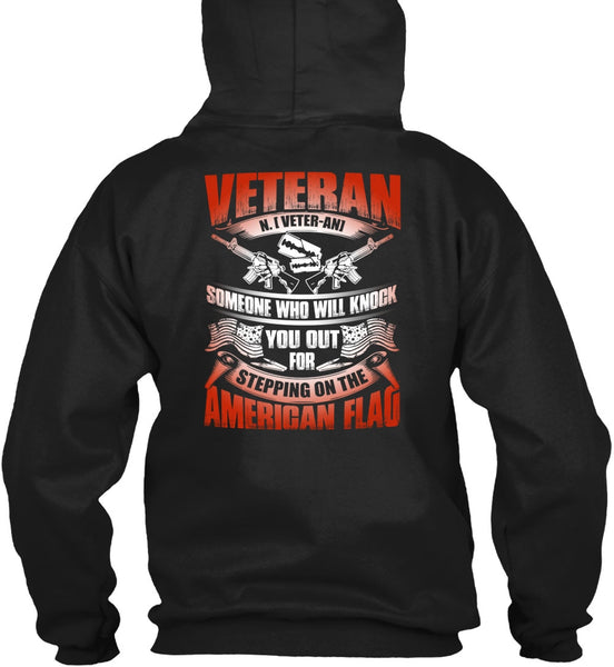 Veteran Who Will Knock You Out T Shirt, American Flag T Shirt