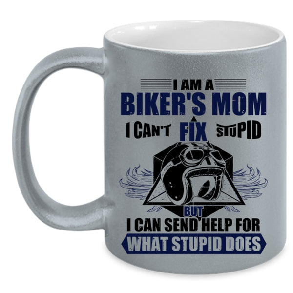 Cool Gift For Biker's Mom Coffee Mug, I Am A Biker's Mom Accent Mug