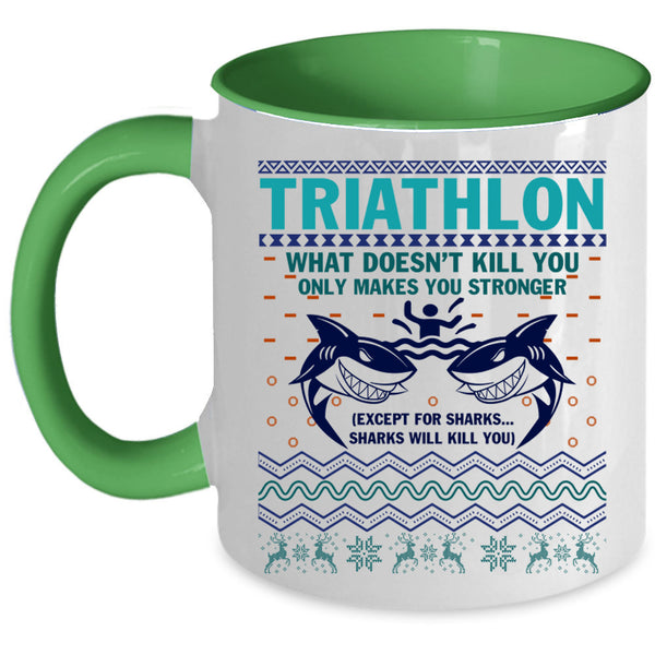 Christmas Gift For Triathlon Coffee Mug, Triathlon Accent Mug