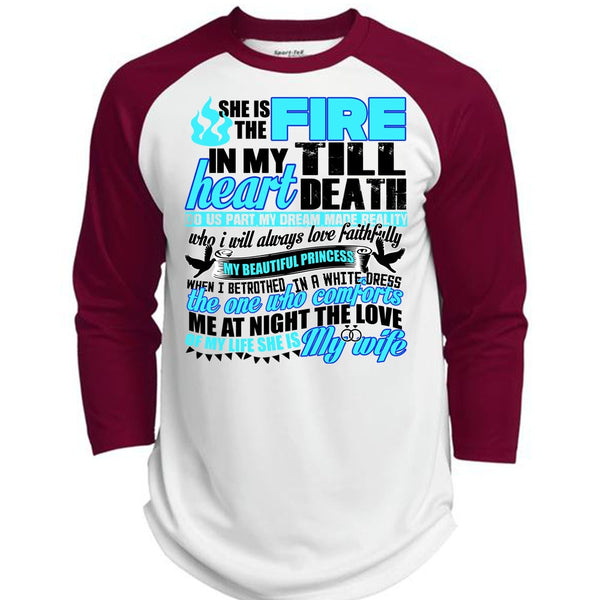 She Is The Fire T Shirt, I Love Wife T Shirt, Awesome T-Shirts  (Polyester Game Baseball Jersey)