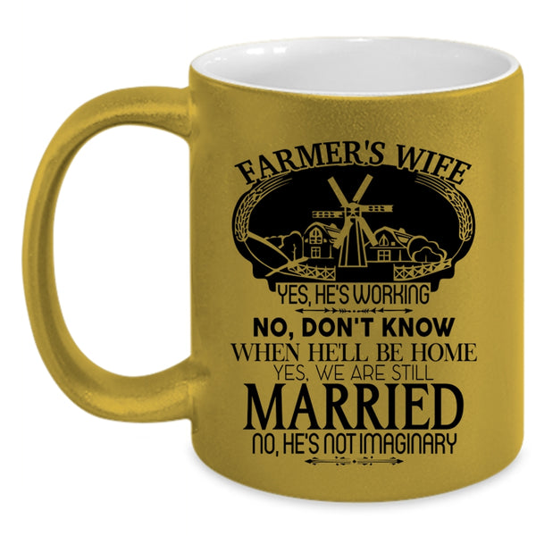 Cute Gift For My Wife Coffee Mug, Farmer's Wife Accent Mug