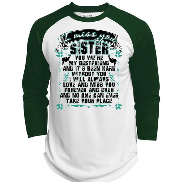 I Miss You Sister T Shirt, I Love Sister T Shirt, Awesome T-Shirts  (Polyester Game Baseball Jersey)