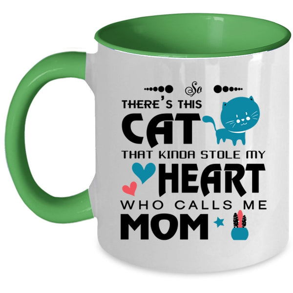 Call Me Mom Coffee Mug, This Cat Kinda Stole My Heart Accent Mug