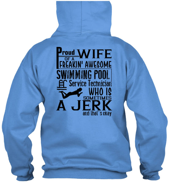 Proud Wife Of A Freaking Awesome Swimming T Shirt, I Love Swimmer T Shirt