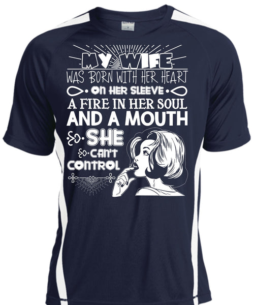 My Wife Was Born With Her Heart T Shirt, Fire In Her Soul T Shirt, Cool Shirt