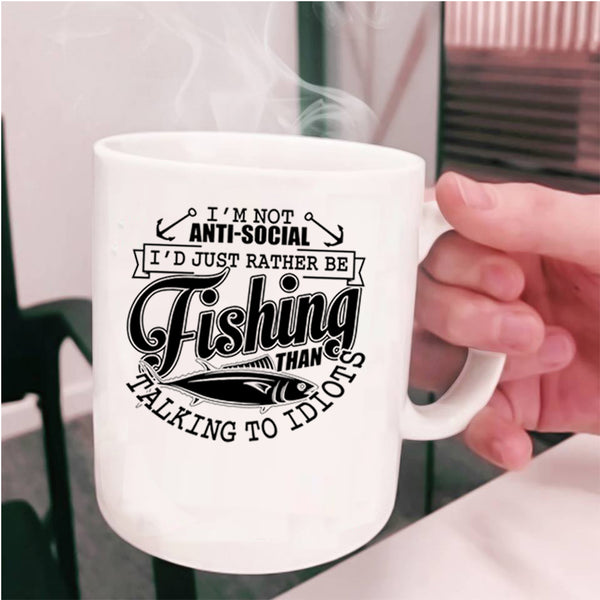 Cool Fishing Coffee Mug, I'd Just Rather Be Fishing Cup