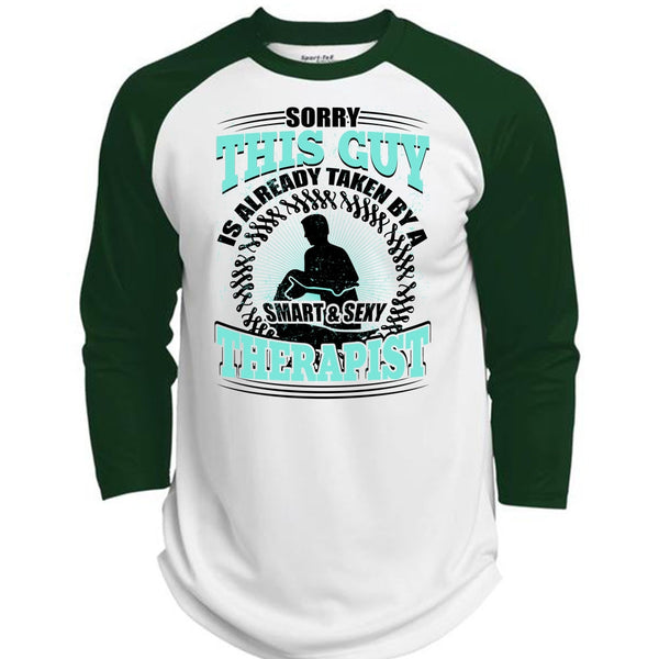 This Guy Is Already Taken By A Therapist T Shirt, I Love Therapist T Shirt, Awesome T-Shirts  (Polyester Game Baseball Jersey)