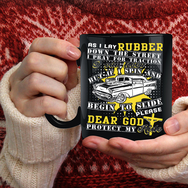 Dear God Protect My Ride Coffee Mug, Awesome Riding Coffee Cup