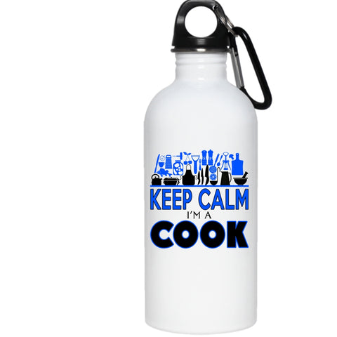 Keep Calm I'm A Cook 20 oz Stainless Steel Bottle,Perfect Gift For Chef Outdoor Sports Water Bottle