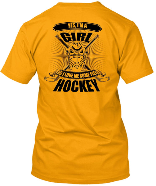 I'm A Girl T Shirt, I Love Hockey T Shirt
