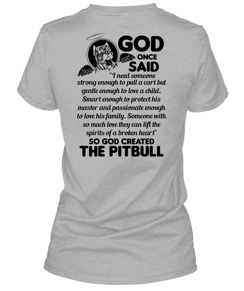 God Created The Pit Bull T Shirt, I Love Dog T Shirt