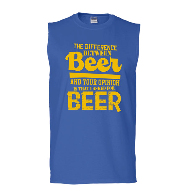 The Difference Between Beer T Shirt, I Asked For Beer Tank Top (Men's Cotton Sleeveless)