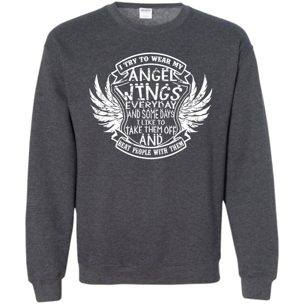 Beat People With Them T Shirt, Coolest Angels Wings Sweatshirt