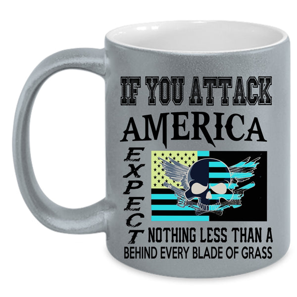 Cool Gift For American Coffee Mug, Cool American Flag Accent Mug