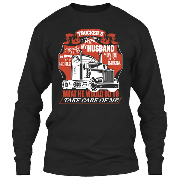 Trucker's Wife T Shirt, Trucker My Husband T Shirt