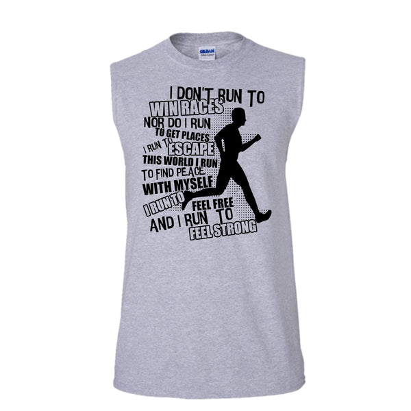 I Don't Run To Win Races T Shirt, Coolest Runner Tank Top (Men's Cotton Sleeveless)