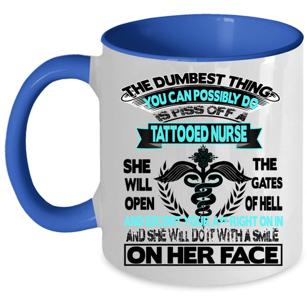 Awesome Gift for Nurses Coffee Mug, Tattooed Nurse Accent Mug