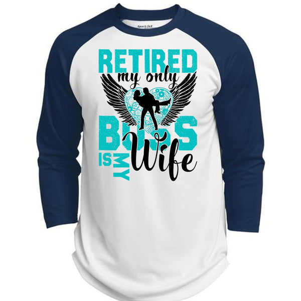 Retired My Only Boss Is My Wife T Shirt, I Love Wife T Shirt, Awesome T-Shirts  (Polyester Game Baseball Jersey)