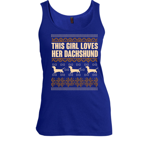 This Girl Loves Her Dachshund T Shirt, Coolest Dachshund Lover Tank Top