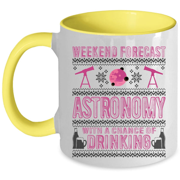 Chance Of Drinking Coffee Mug, Weekend Forecast Astronomy Accent Mug
