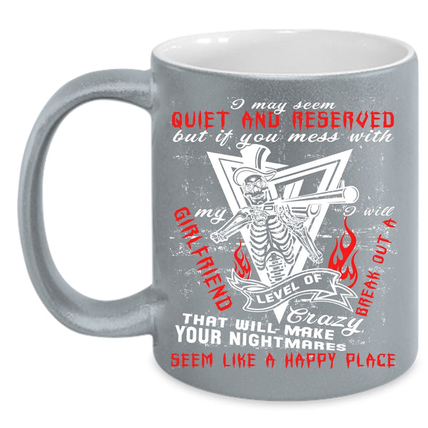 Don't Mess With My Girlfriend Coffee Mug, Cool Couple Coffee Cup