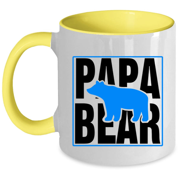 Funny Gift For Dad Coffee Mug, Papa Bear Accent Mug