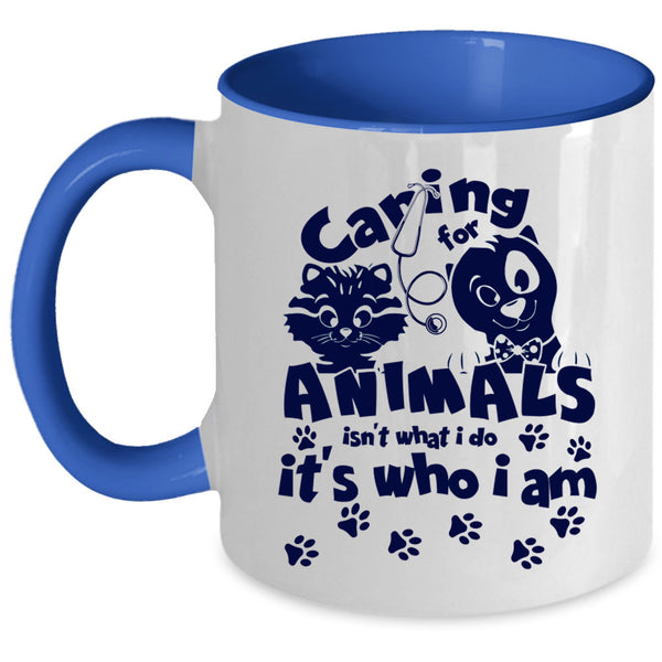 Cute Gift For Vet Tech Coffee Mug, Caring For Animals Accent Mug