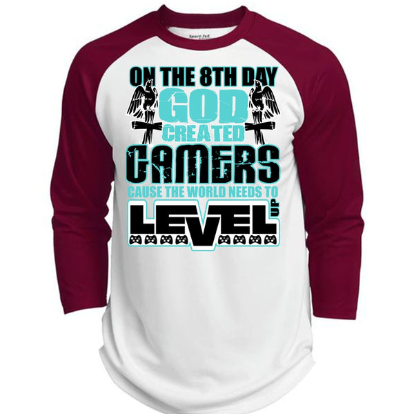 God Created Gamers T Shirt, I Love Gaming T Shirt, Awesome T-Shirts  (Polyester Game Baseball Jersey)