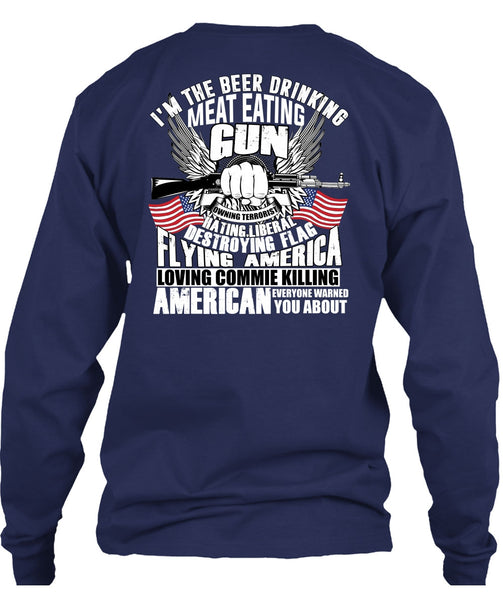 Meat Eating Gun T Shirt, Flying America T Shirt