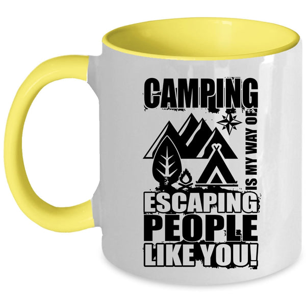 Funny Camping Coffee Mug, Camping Is My Way Of Escaping Accent Mug