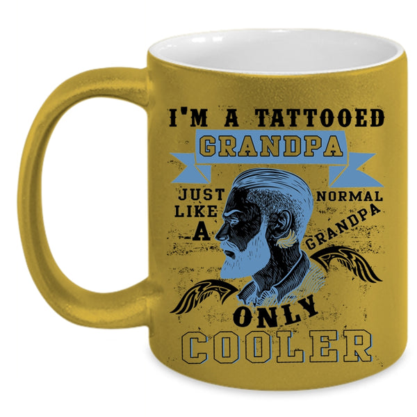 Cool Grandpa Coffee Mug, I'm A Tattooed Grandpa Accent Mug