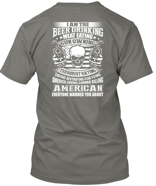 Meat Eating Gun Owning T Shirt, American T Shirt