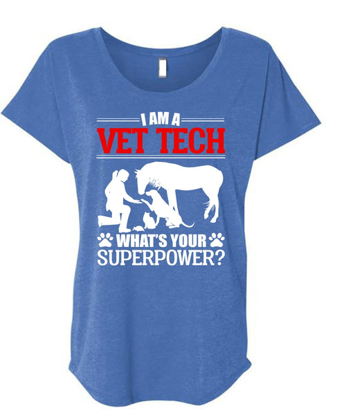 I Am A Vet Tech T Shirt, Being A Vet Tech T Shirt, Cool Shirt (Ladies' Triblend Dolman Sleeve)