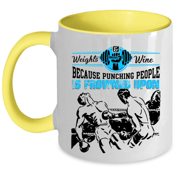 Cool Gift For My Son Coffee Mug, Weights Wine Accent Mug