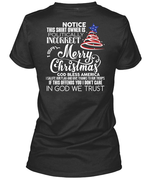 Merry Christmas T Shirt, God Bless America T Shirt