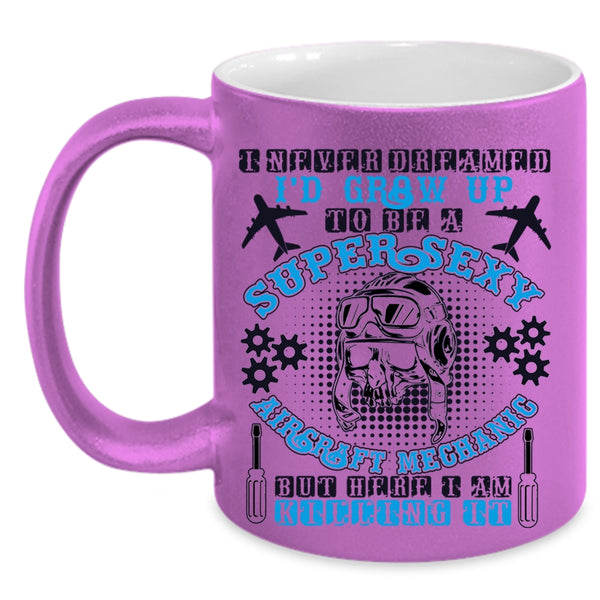 Funny Mechanic Coffee Mug, I'd Grow Up To Be An Aircraft Mechanic Accent Mug
