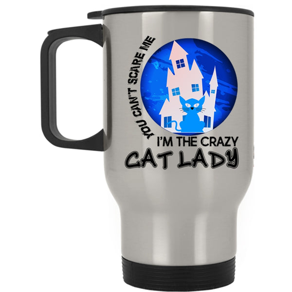 Cool Halloween Travel Mug, I'm The Crazy Cat Lady Mug