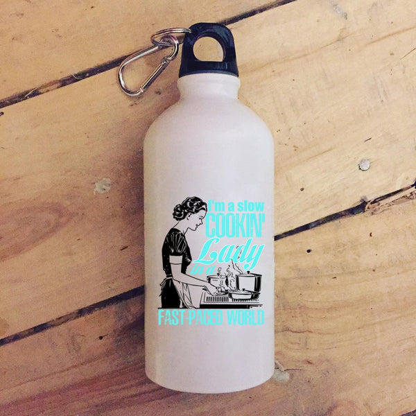 I'm A Slow Cooking Lady 20 oz Stainless Steel Bottle,Funny Gift For My Mom Outdoor Sports Water Bottle