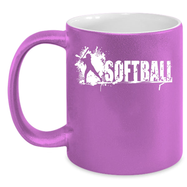 Softball Coffee Mug, Cool Gift For Softball Player Coffee Cup