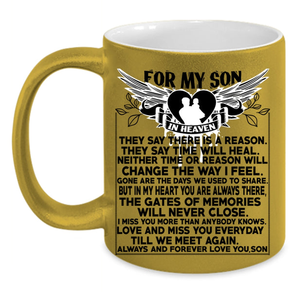 I Love My Son Coffee Mug, For My Son In Heaven Accent Mug
