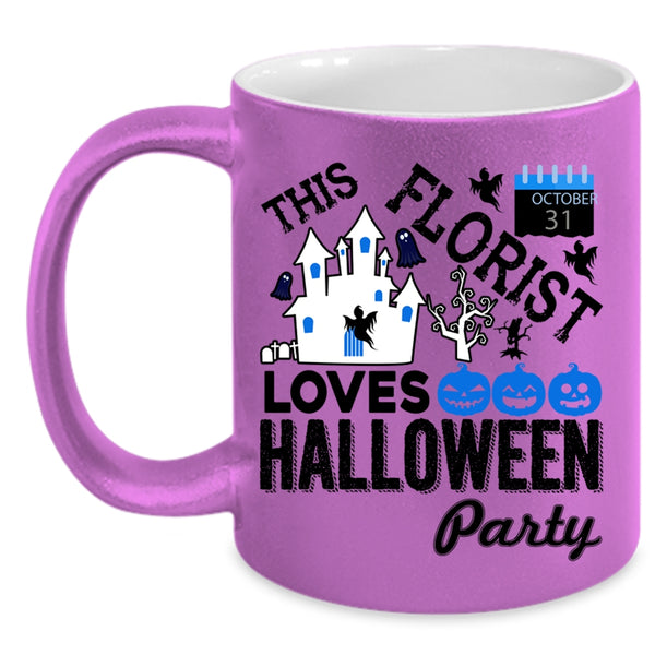 Cute Florist Coffee Mug, This Florist Loves Halloween Party Accent Mug