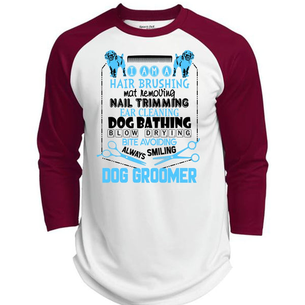 Always Smiling Dog Groomer T Shirt, I Love My Dog T Shirt, Awesome T-Shirts  (Polyester Game Baseball Jersey)