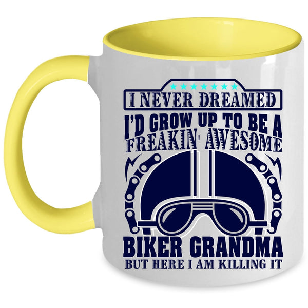 Awesome Grandma Coffee Mug, I'd Grow Up To Be A Biker Grandma Accent Mug