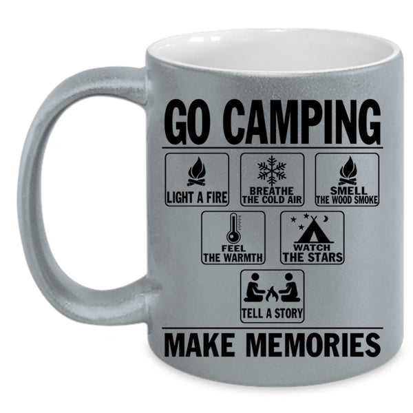 Watch The Stars Coffee Mug, Go Camping Make Memories Accent Mug