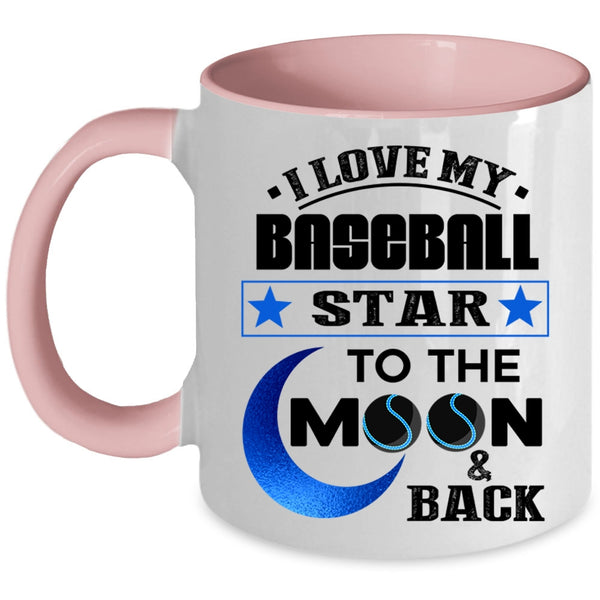 To The Moon And Back Coffee Mug, I Love My Baseball Star Accent Mug