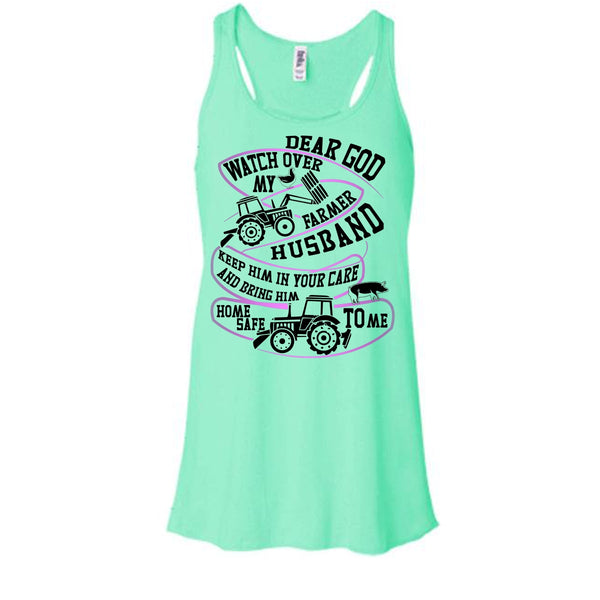 Watch Over My Farmer Husband T Shirt, I'm A Farmer's Wife Tank Top