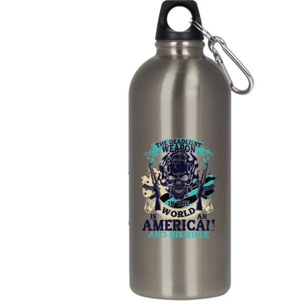 Awesome American 20 oz Stainless Steel Bottle,Cool American Flag Outdoor Sports Water Bottle